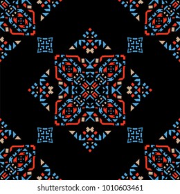 Decorative hand drawn seamless pattern. Tribal ethnic ornate decoration. Moroccan, Arabic, Indian, Turkish, ornament. Vector illustration.