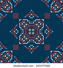 Decorative hand drawn seamless pattern. Tribal ethnic ornate decoration. Moroccan, Arabic, Indian, Turkish, ornament. Vector llustration.