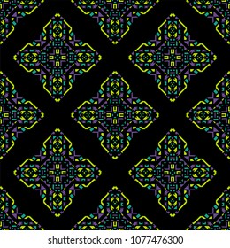 Decorative hand drawn seamless pattern. Tribal ethnic ornate decoration. Moroccan, Arabic, Indian, Turkish, ornament. Vector llustration.