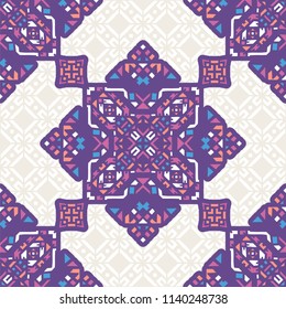 Decorative hand drawn seamless pattern. Tribal ethnic ornate decoration. Moroccan, Arabic, Indian, Turkish, ornament. Vector llustration.