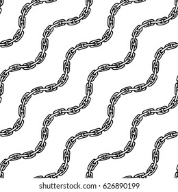Decorative hand drawn seamless pattern. Endless ornament with black ink doodles on white backdrop. Hand painted stylish background for fabric, wrapping, packaging paper, wallpaper