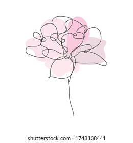 Decorative hand drawn tulip flower, design element. Can be used for cards, invitations, banners, posters, print design. Continuous line art style