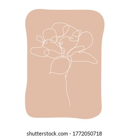 Decorative hand drawn tulip flower, design element. Can be used for cards, invitations, banners, posters, print design. Continuous line art style
