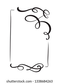 Decorative hand drawn vintage vector frame and borders. Design ornament illustration for book, greeting card, wedding, print