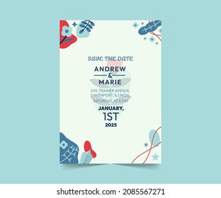Plantilla de Invitación de Boda de Mano Dibujada Decorativa Diseño de Vectores10 estupendo para la invitación a la boda o cualquier otro propósito similar