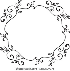 Decorative Hand illustrated frame vector