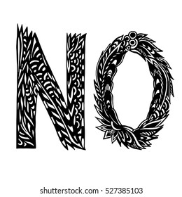 Decorative Hand-Drawn Letters - Ethnic Alphabet - N And O