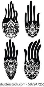 Decorative hands.Hamsa hand, Hand of Fatima - amulet, symbol of protection from devil eye