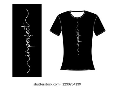 Decorative handwritten "imperfect" text for fashion prints