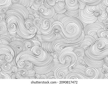 Patrón ornamental decorativo manuscrito sin fisuras