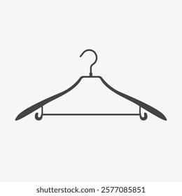 Decorative Hanger Black Icon. Vector illustration on white background