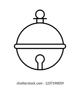 decorative hanging ball Christmas editable outline icon.
