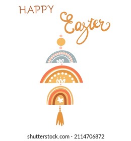 Decoración decorativa colgante en forma de un conjunto de arcos, la inscripción Happy Easter, para invitaciones, cumpleaños, tarjetas, carteles.