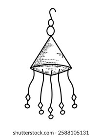 Decorative hanging lantern suitable for outdoor decor, festivities, or cozy indoor lighting.