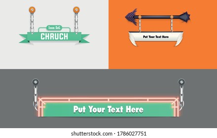 Decorative Hanging Signboard - Stock Vector