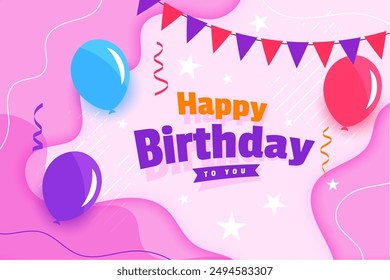 decorative happy birthday greeting background for joyful kids party vector