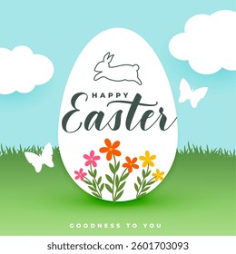 decorative happy easter wishes background for social post vector