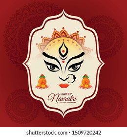Decorative happy navratri hindu festival celebration background
