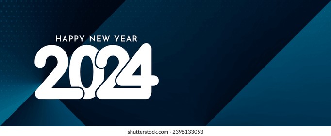 Decorative Happy new year 2024 stylish banner design vector
