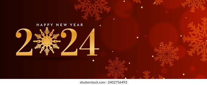 Decorative Happy new year 2024 greeting banner design vector