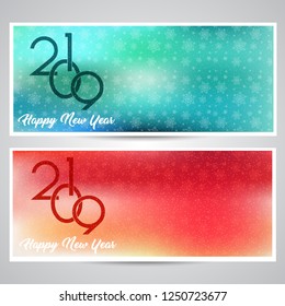 Decorative Happy New Year backgrounds with snowflake designs