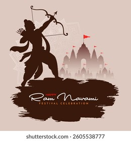 Decorative Happy Ram Navami Indian festival background vector