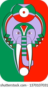 decorative head of Indian elephant