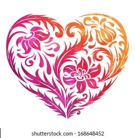 Decorative heart with abstract texture