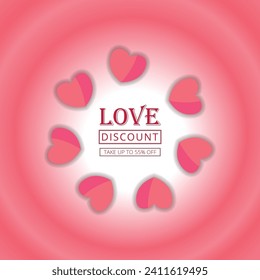 Decorative heart background illustration. wedding day background with hearts illustration