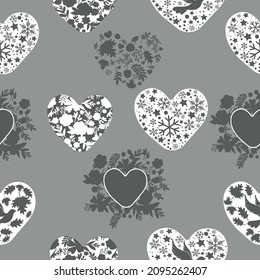 Decorative heart card. VECTOR BACKGROUND ILLUSRATION.