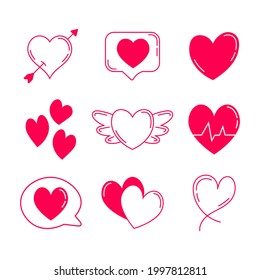 Decorative heart collection, vector eps. 10