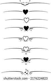 decorative heart delimiter separator element set
