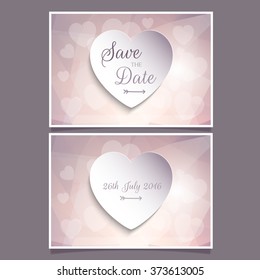 Decorative heart design for save the date invitation
