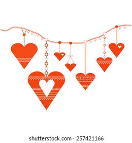 Decorative heart designs on threads