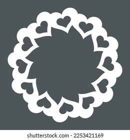 Decorative heart frame vector illustration cut