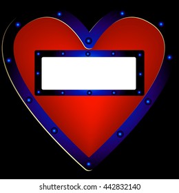 Decorative heart with frames for inscription