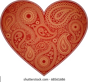Decorative heart with a gold ornament