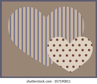 Decorative heart.  Hand drawn valentines day greeting card.  