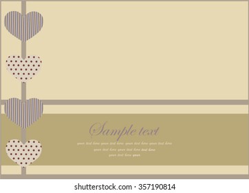 Decorative heart.  Hand drawn valentines day greeting card.  