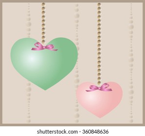 Decorative heart.  Hand drawn valentines day greeting card.  