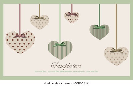 Decorative heart.  Hand drawn valentines day greeting card.  