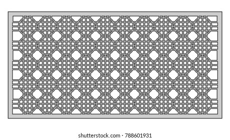 Decorative heart for laser cutting. Vector illustration.