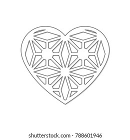 Decorative heart for laser cutting. Vector illustration.