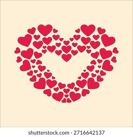 Mosaico decorativo del corazón que simboliza el afecto y la unión visualmente