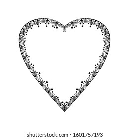 Decorative heart. Ornamental vector shape. Design element for Valentine's day cards, scrapbook, poster, invitations