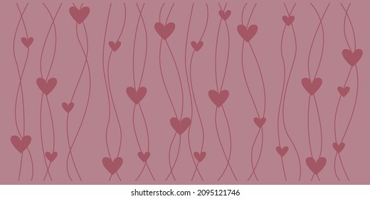 Decorative heart pattern for Valentine's day, Women's day, Mother's day, Birthday background. heart patter wallpaper. Vector illustration.