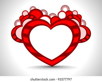 Decorative heart shape in red color with copy space on white isolated background  for Valentines Day and other occasions.