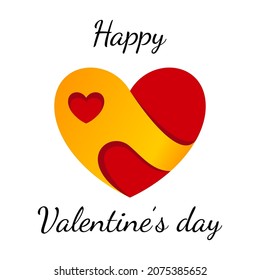 decorative heart shape with text happy valentines day for a lover