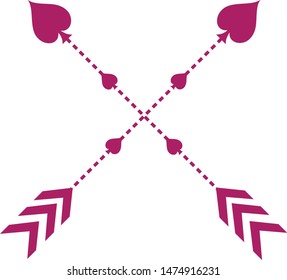 Decorative heart / spade arrow emblem / decal