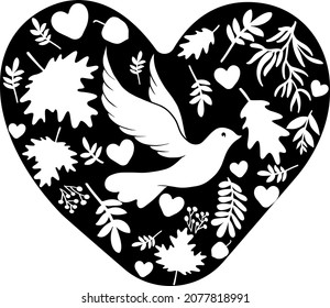 Símbolo de corazón decorativo. ARTE DE ILUSRACIÓN DE VECTORES.